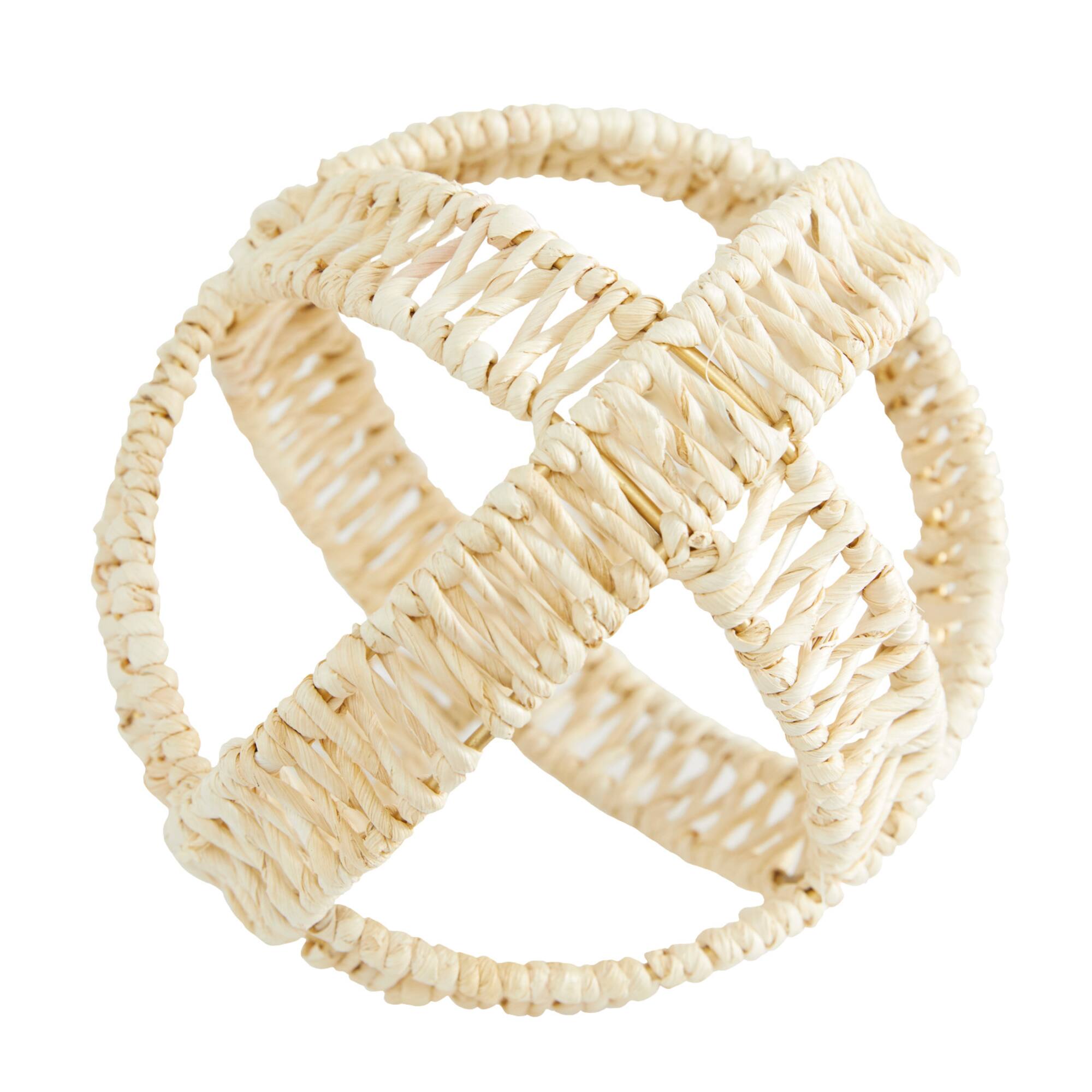 Cream Metal Natural Geometric Sculpture Set